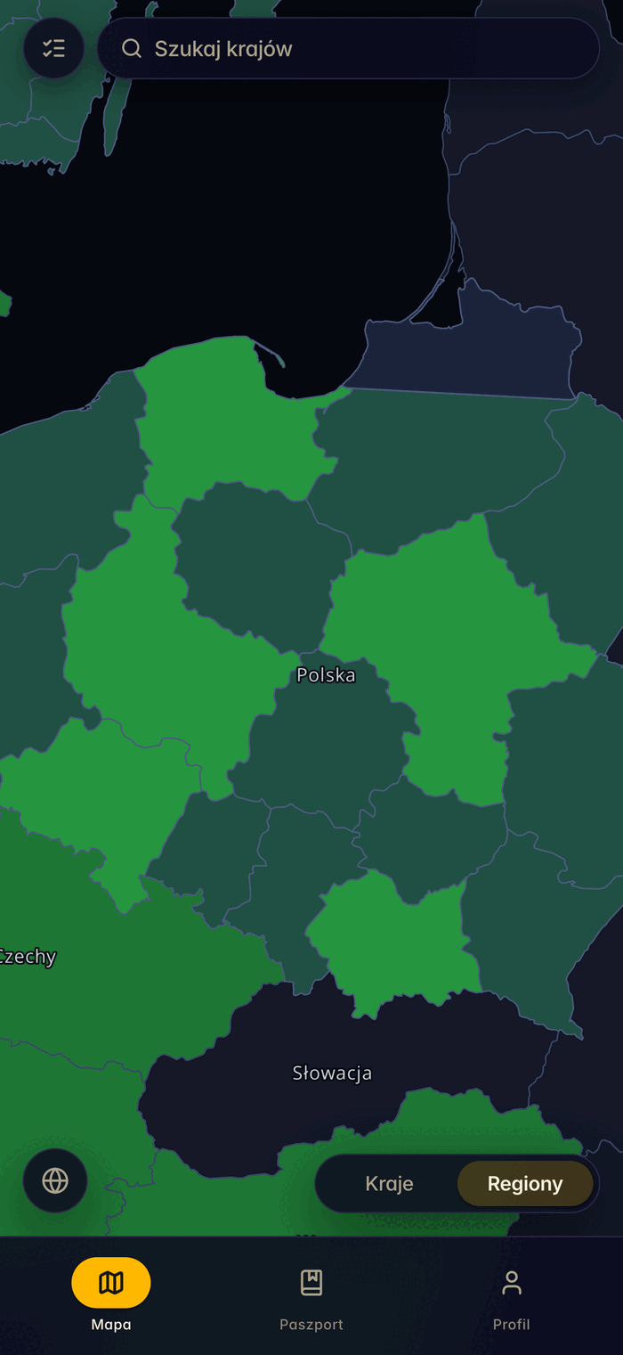 Widok regionów been z wejściem w głąb kraju
